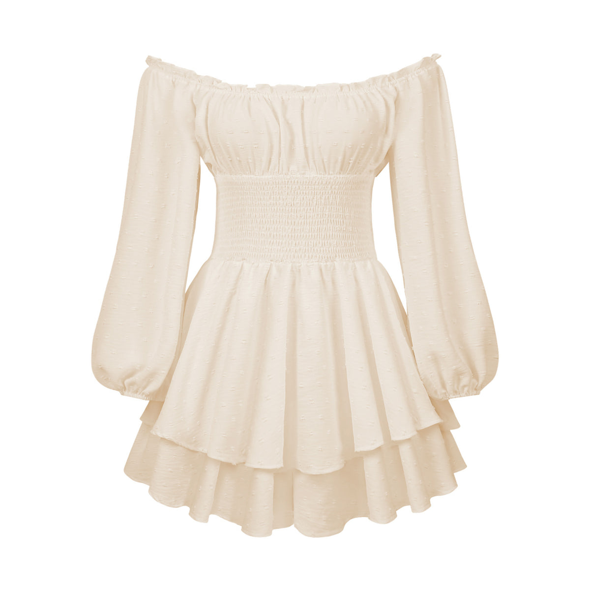 Fashion Solid Color Off-neck