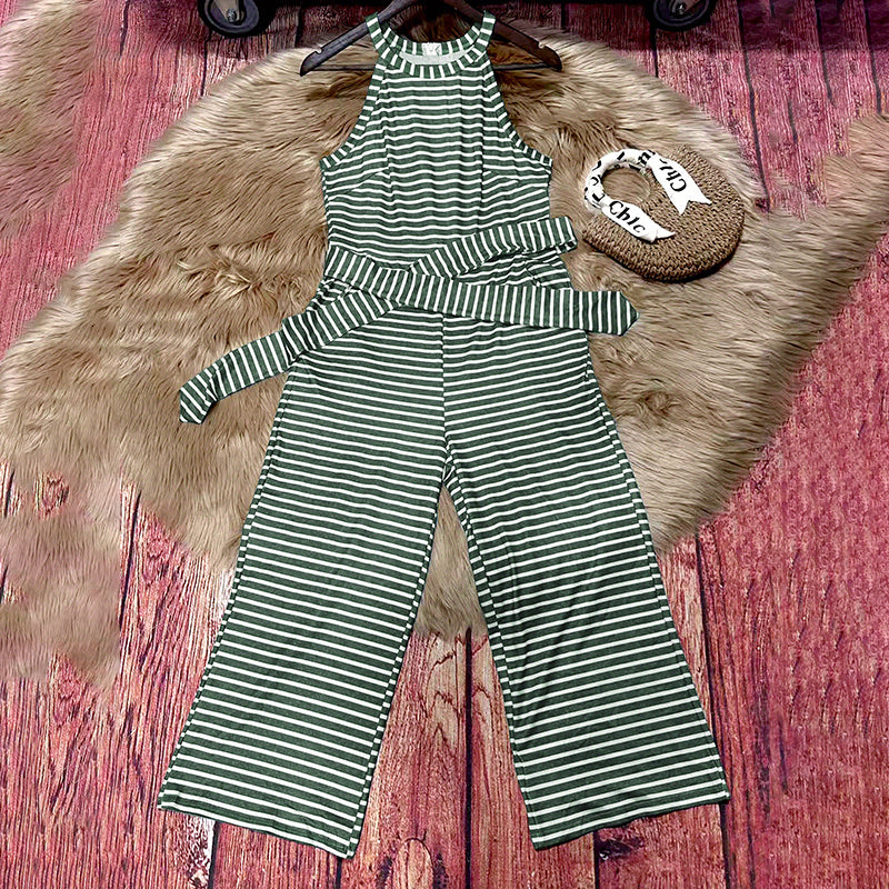 Womens Casual Striped Jumpsuits