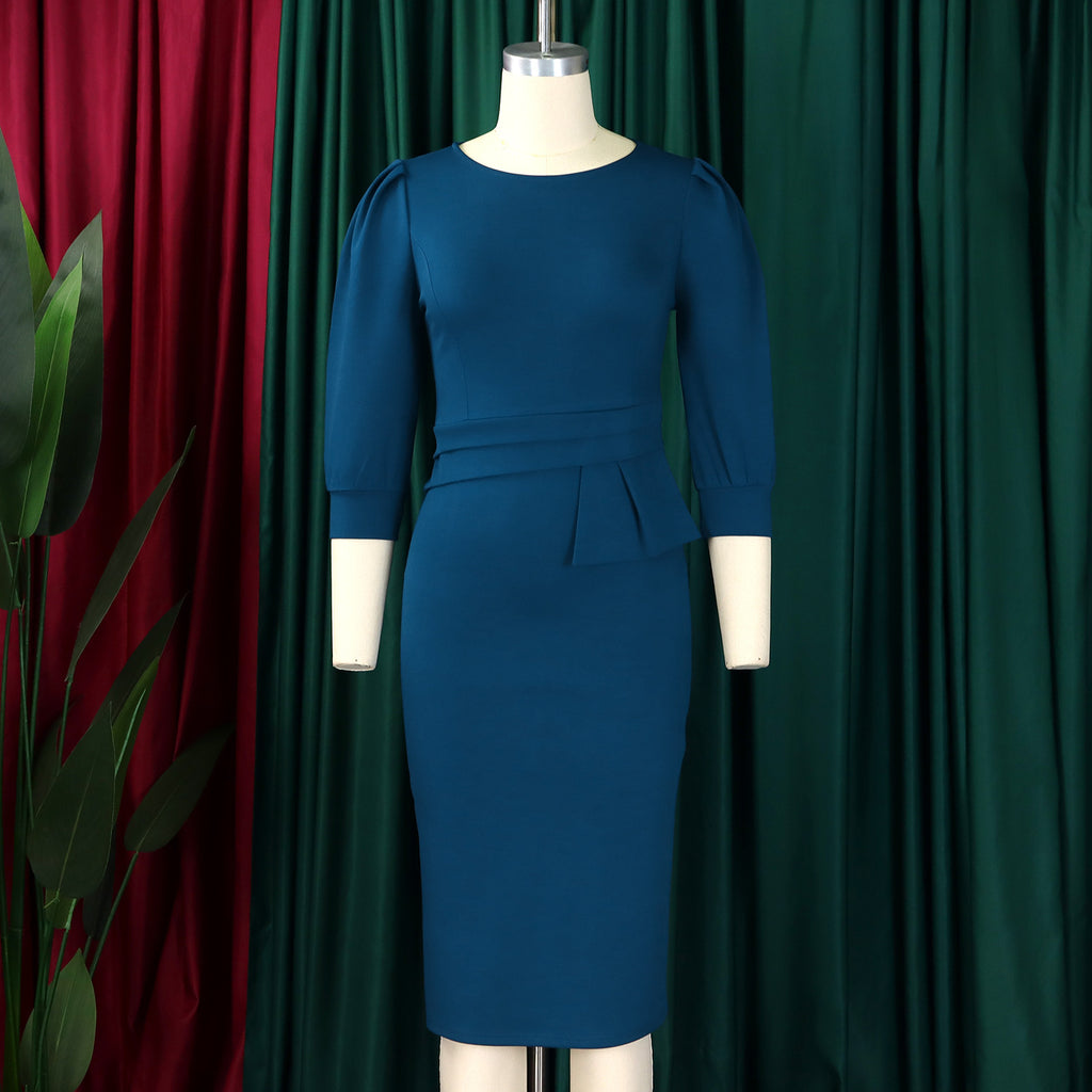 Women's Bodycon Pencil Round Neck Dress 
