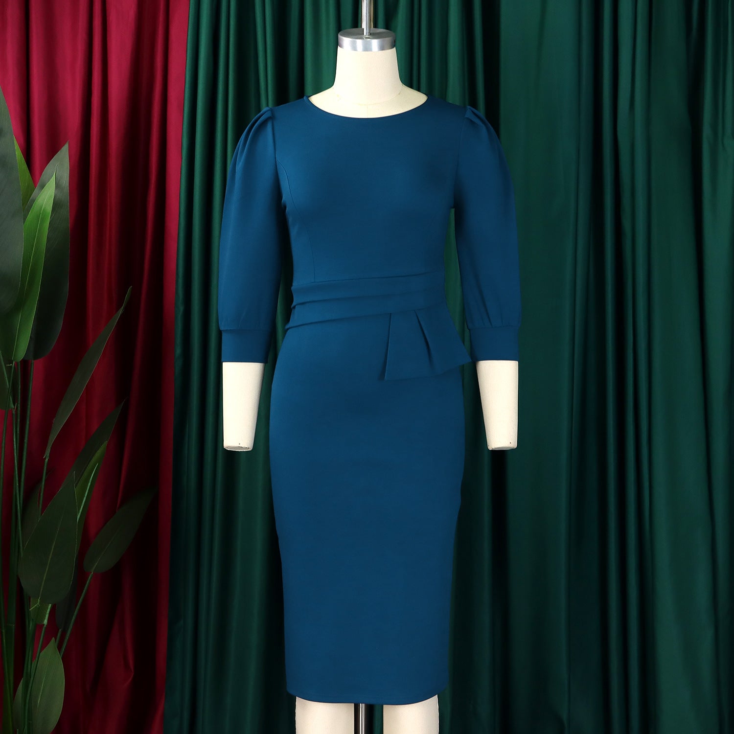 Women's Bodycon Pencil Round Neck Dress 