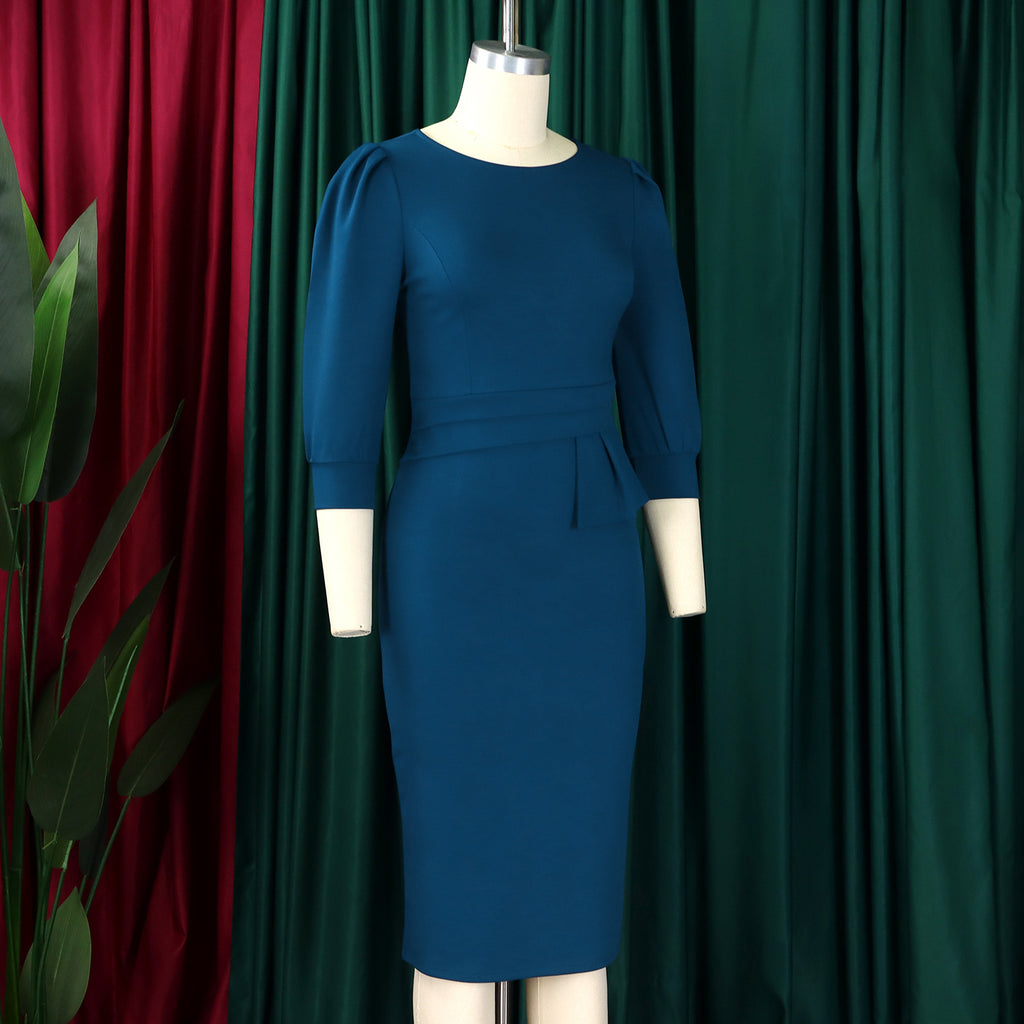 Women's Bodycon Pencil Round Neck Dress 