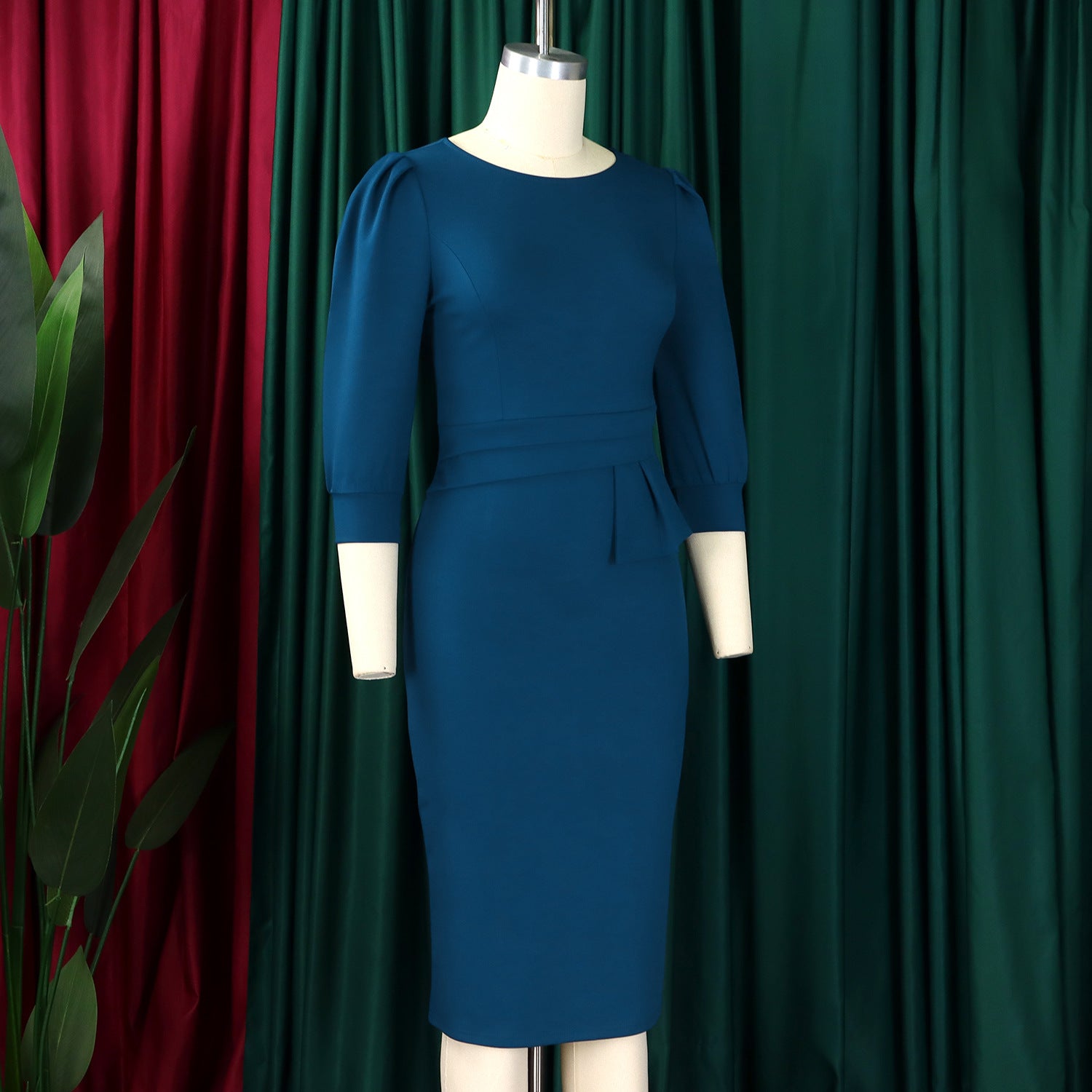 Women's Bodycon Pencil Round Neck Dress 