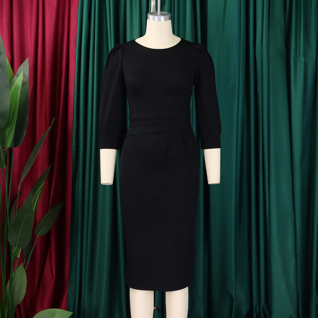 Women's Bodycon Pencil Round Neck Dress 