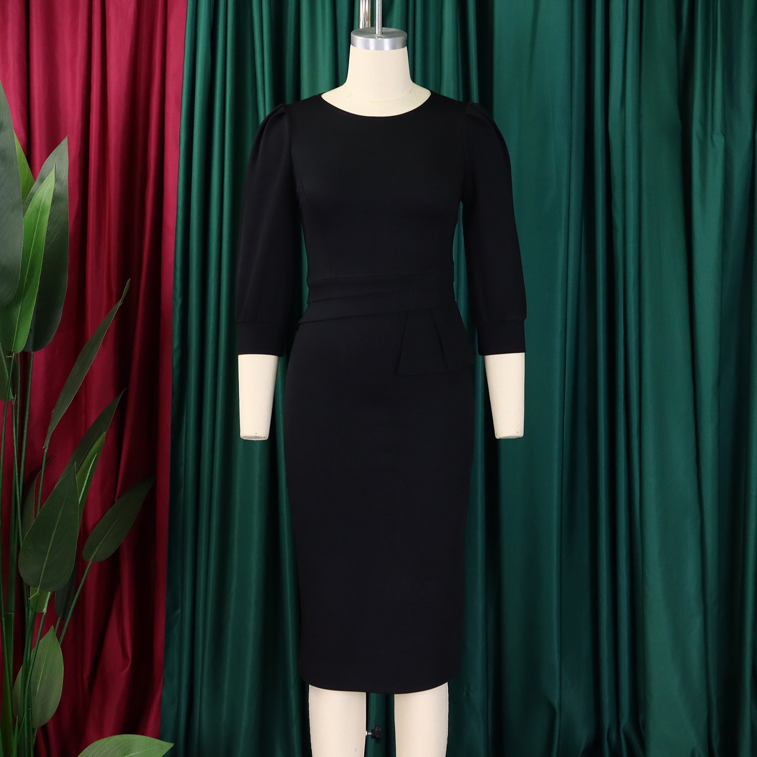 Women's Bodycon Pencil Round Neck Dress 