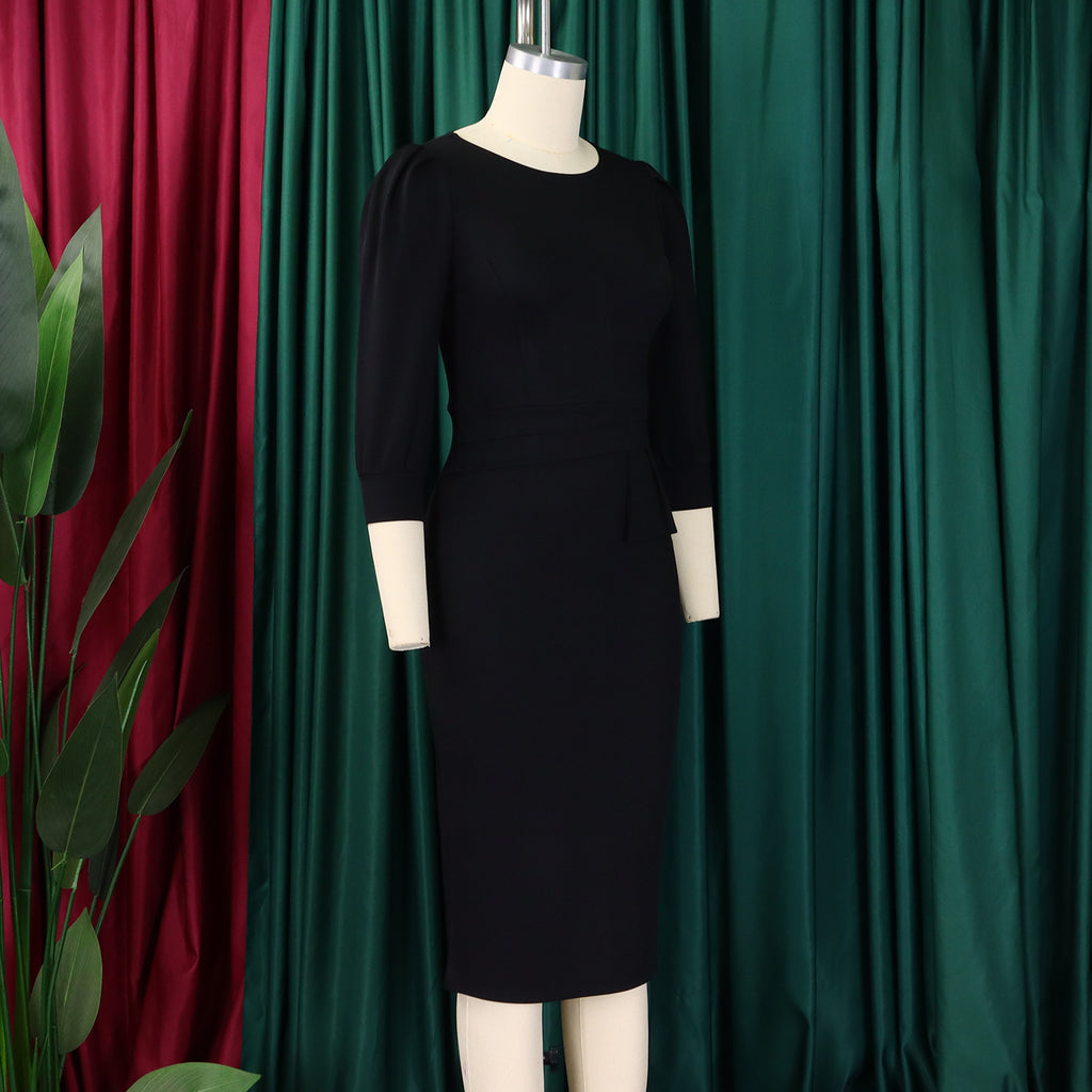 Women's Bodycon Pencil Round Neck Dress 