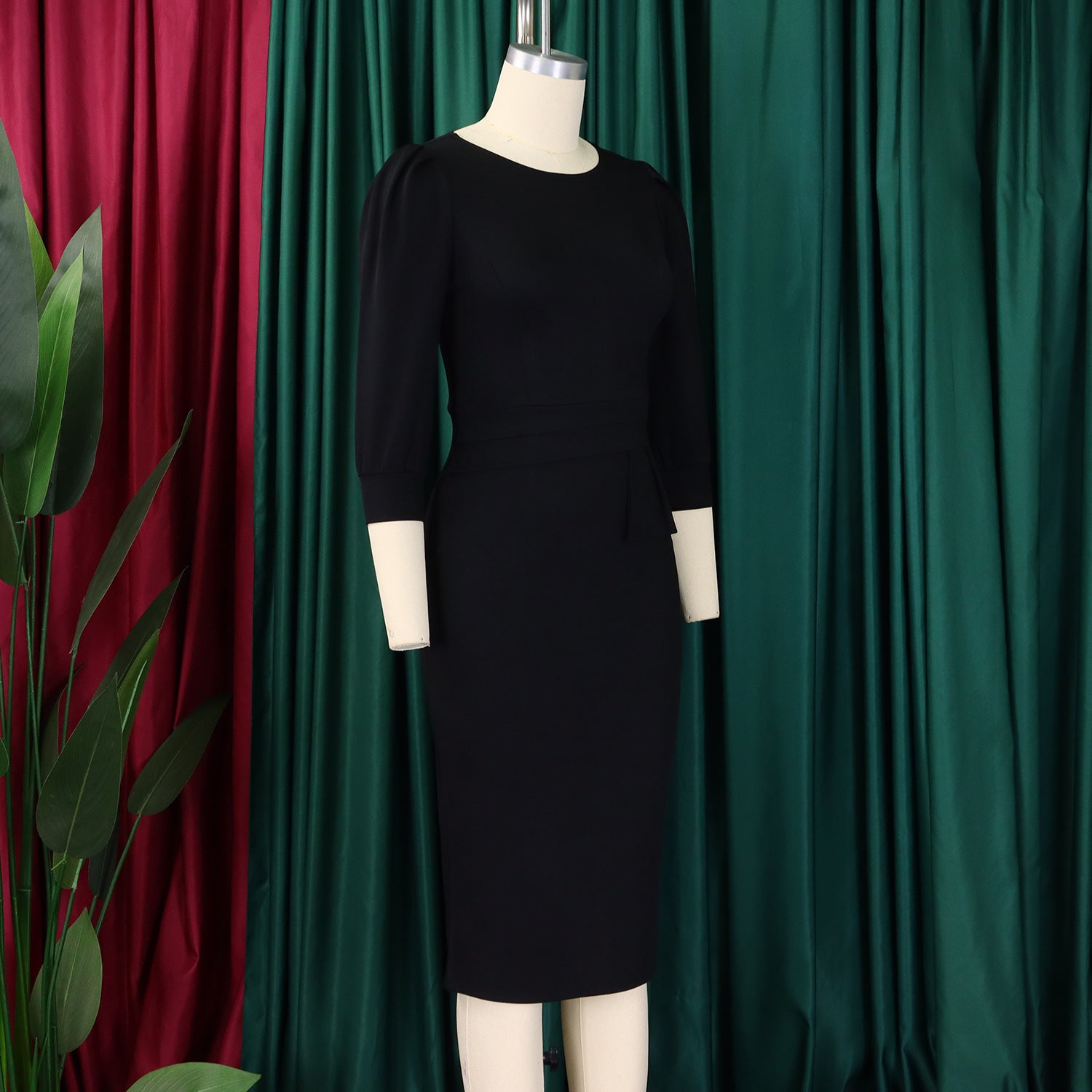 Women's Bodycon Pencil Round Neck Dress 