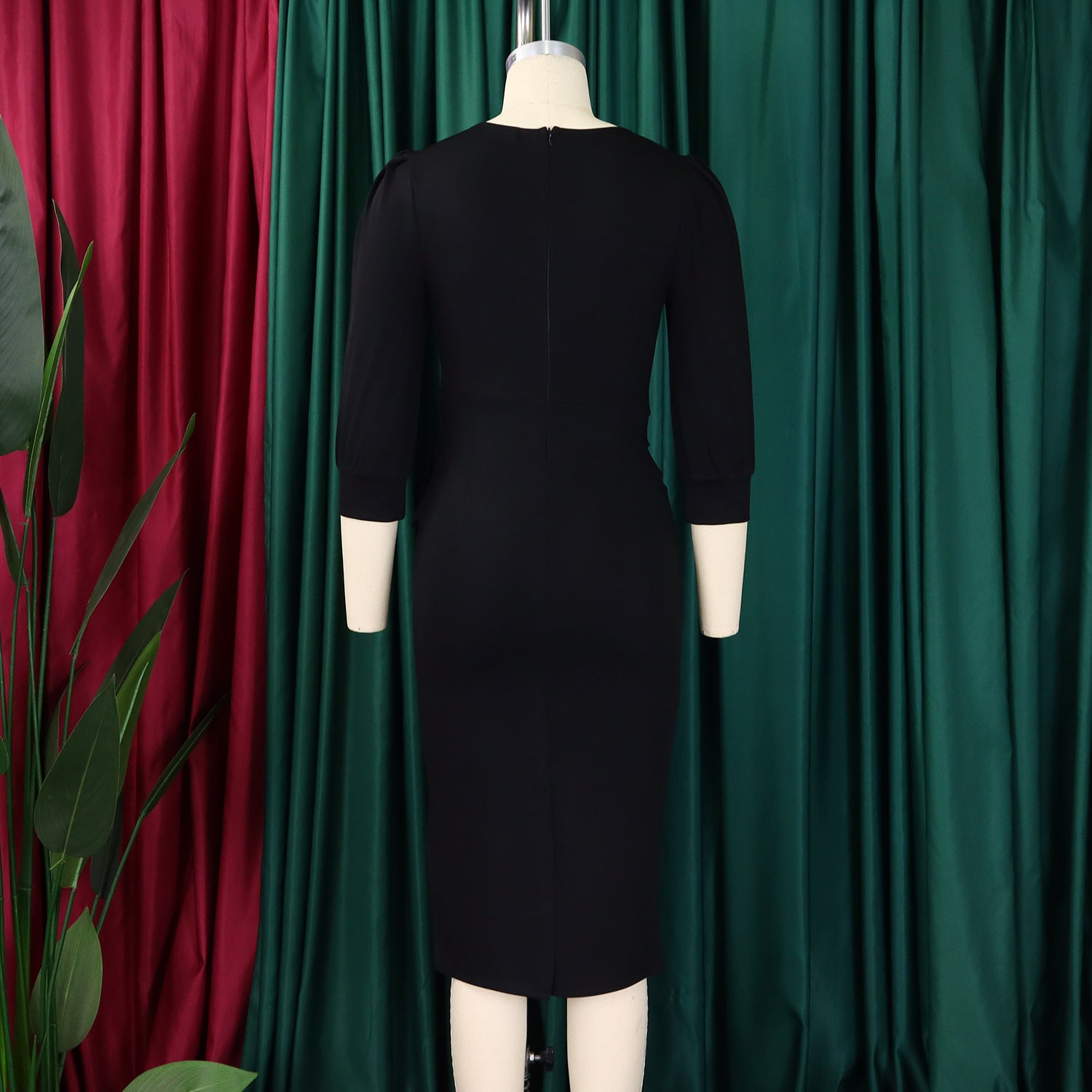 Women's Bodycon Pencil Round Neck Dress 