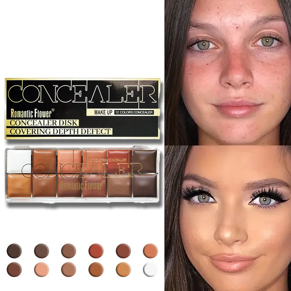12 Colors Concealer Dark Skin Waterproof Full Coverage