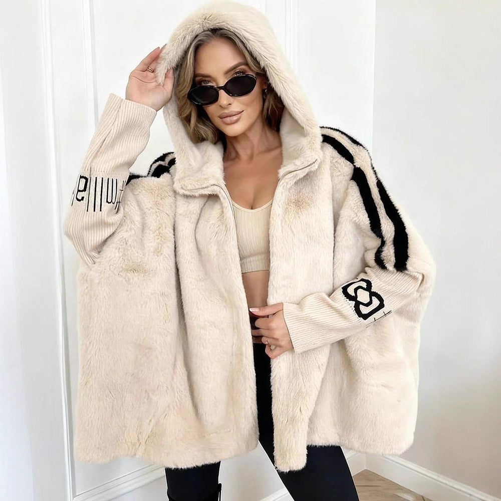Mink Fur Coat Women's Short Stand Collar Loose