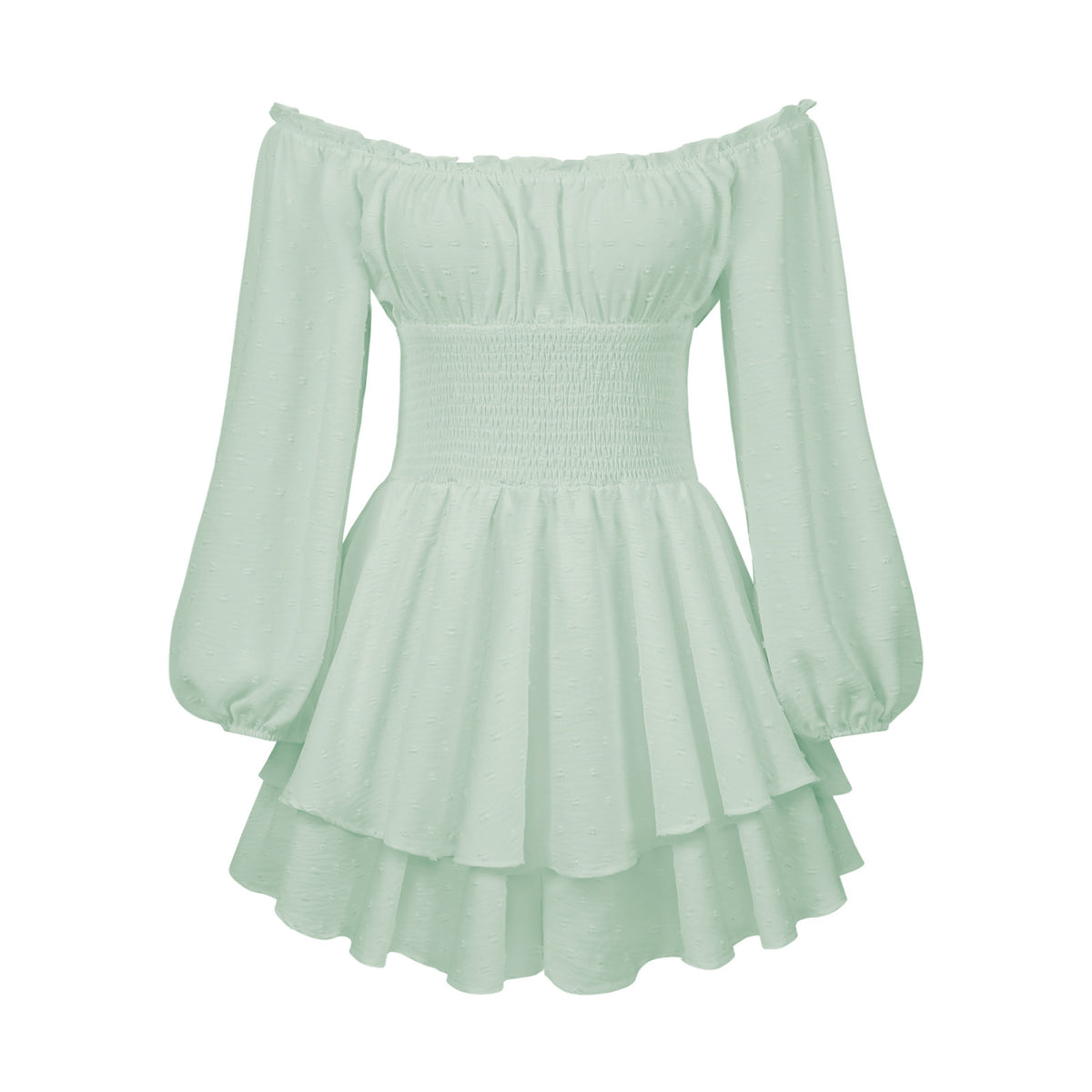 Fashion Solid Color Off-neck