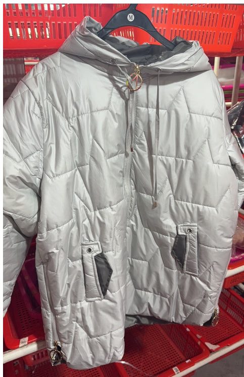 Elegant Winter Hooded Down Jacket Cardigan Coat