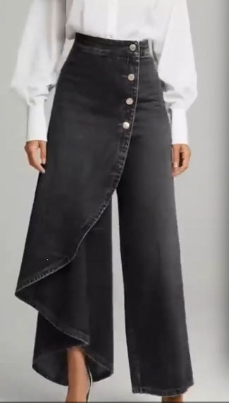 Women's Solid-Color Fashionable Casual Real Denim Jeans