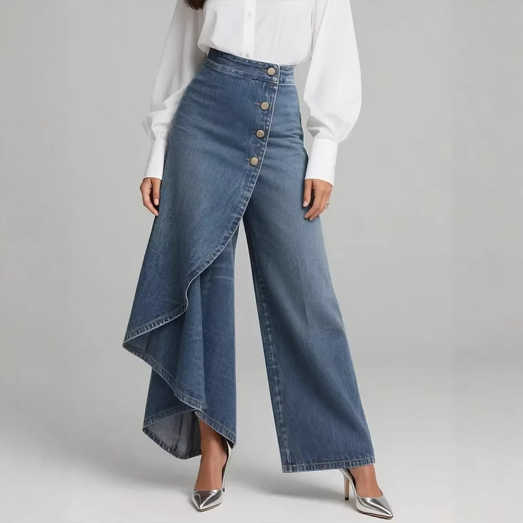 Women's Solid-Color Fashionable Casual Real Denim Jeans