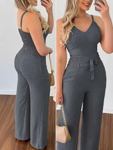 Women's Camisole Straight-leg Pants Casual Suit