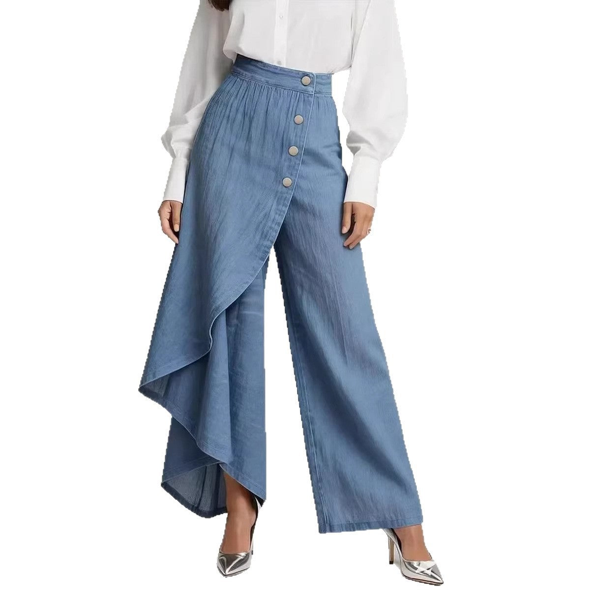 Women's Solid-Color Fashionable Casual Real Denim Jeans