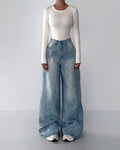 Irregular Rhinestone Jeans for a Bold Look