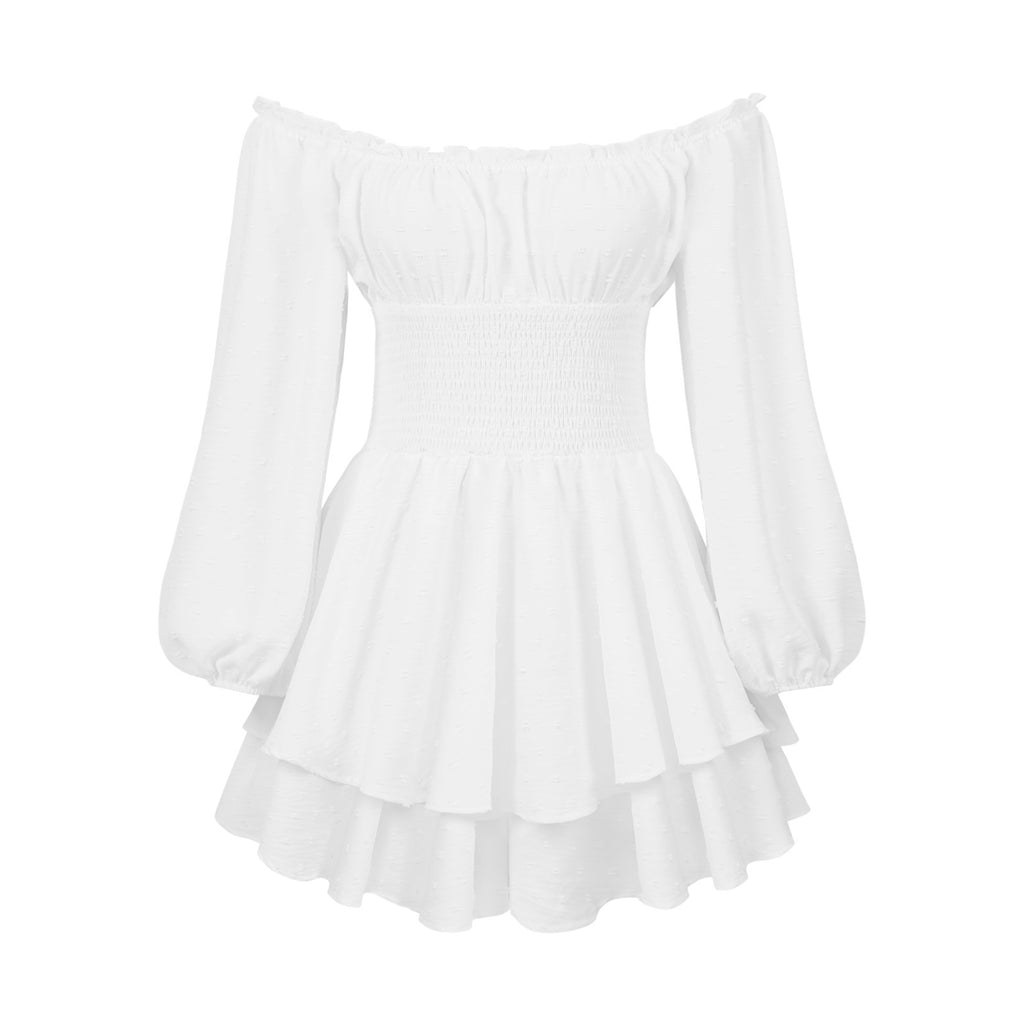 Fashion Solid Color Off-neck