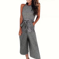 Womens Casual Striped Jumpsuits