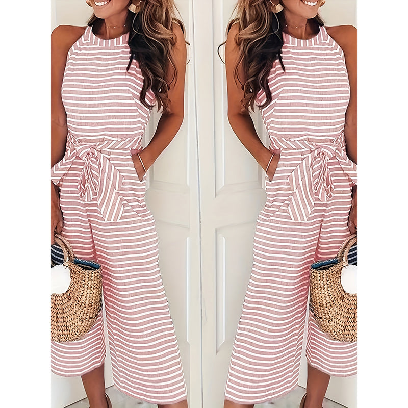Womens Casual Striped Jumpsuits