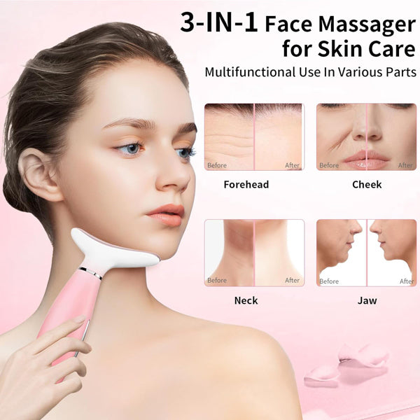 Facial And Neck Massager Pink Neck Beauty Device