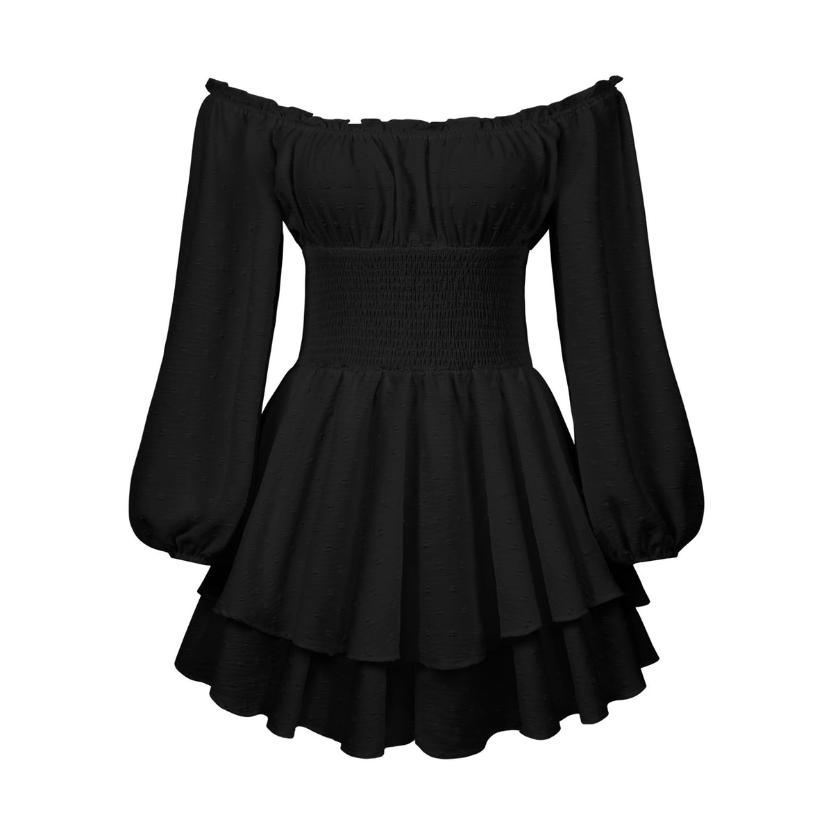 Fashion Solid Color Off-neck