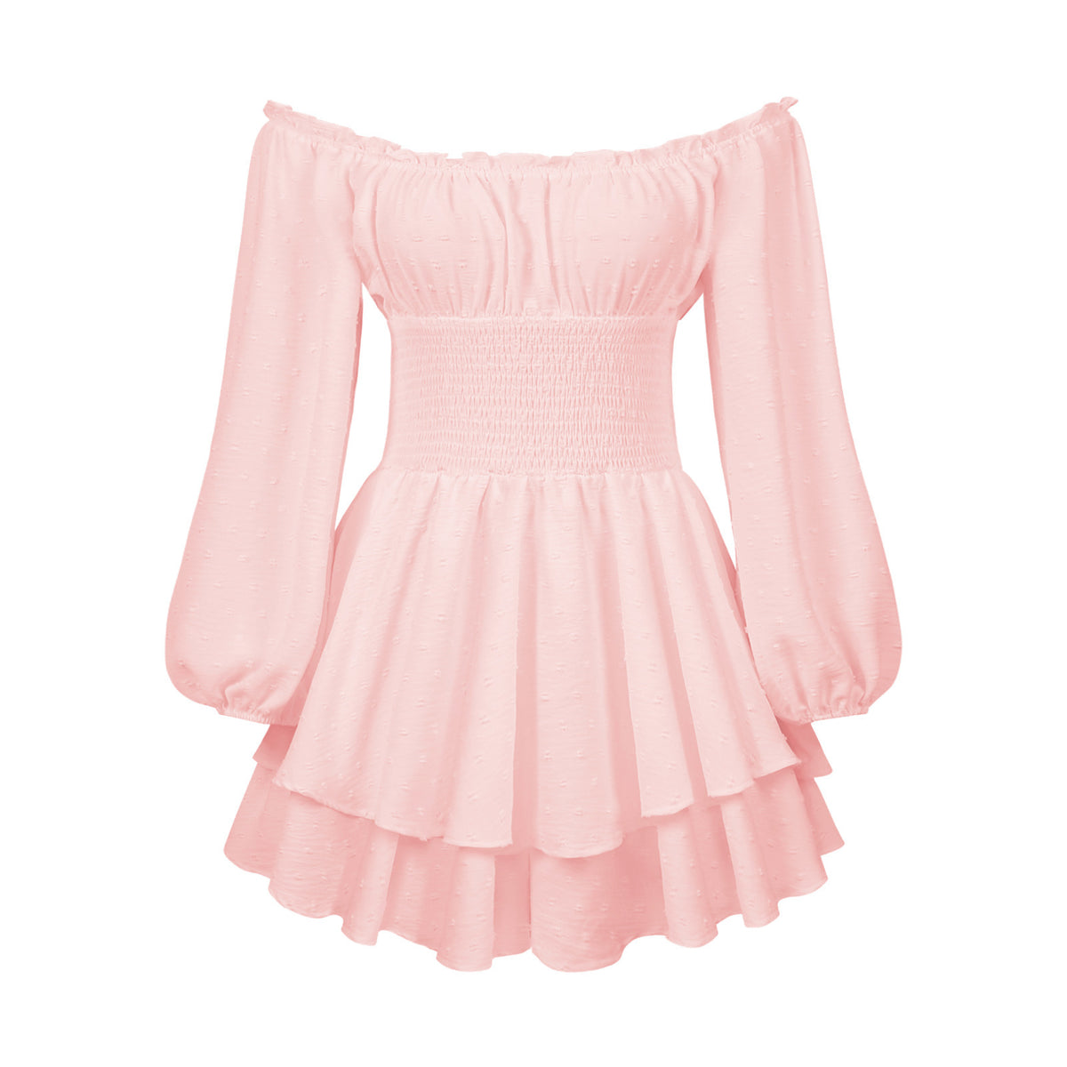 Fashion Solid Color Off-neck