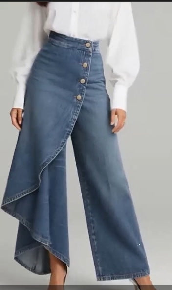 Women's Solid-Color Fashionable Casual Real Denim Jeans