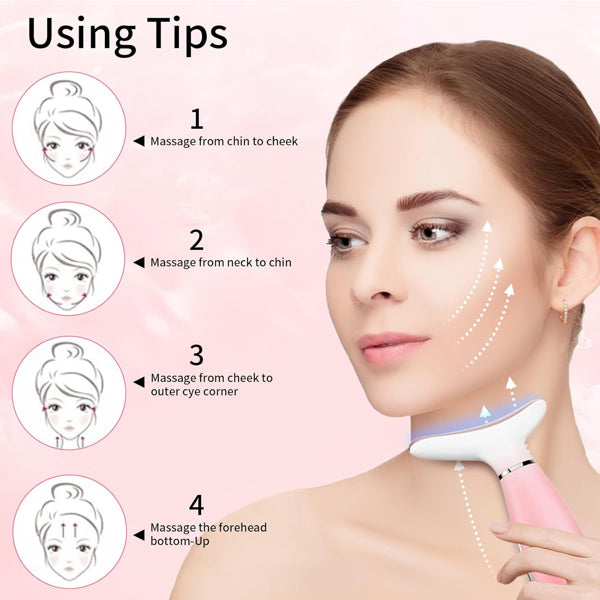 Facial And Neck Massager Pink Neck Beauty Device