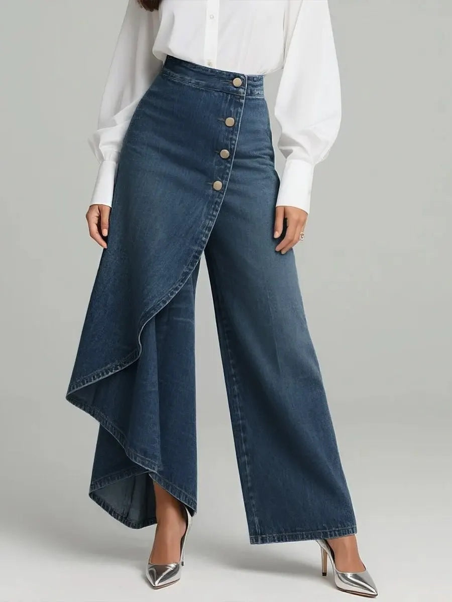 Women's Solid-Color Fashionable Casual Real Denim Jeans