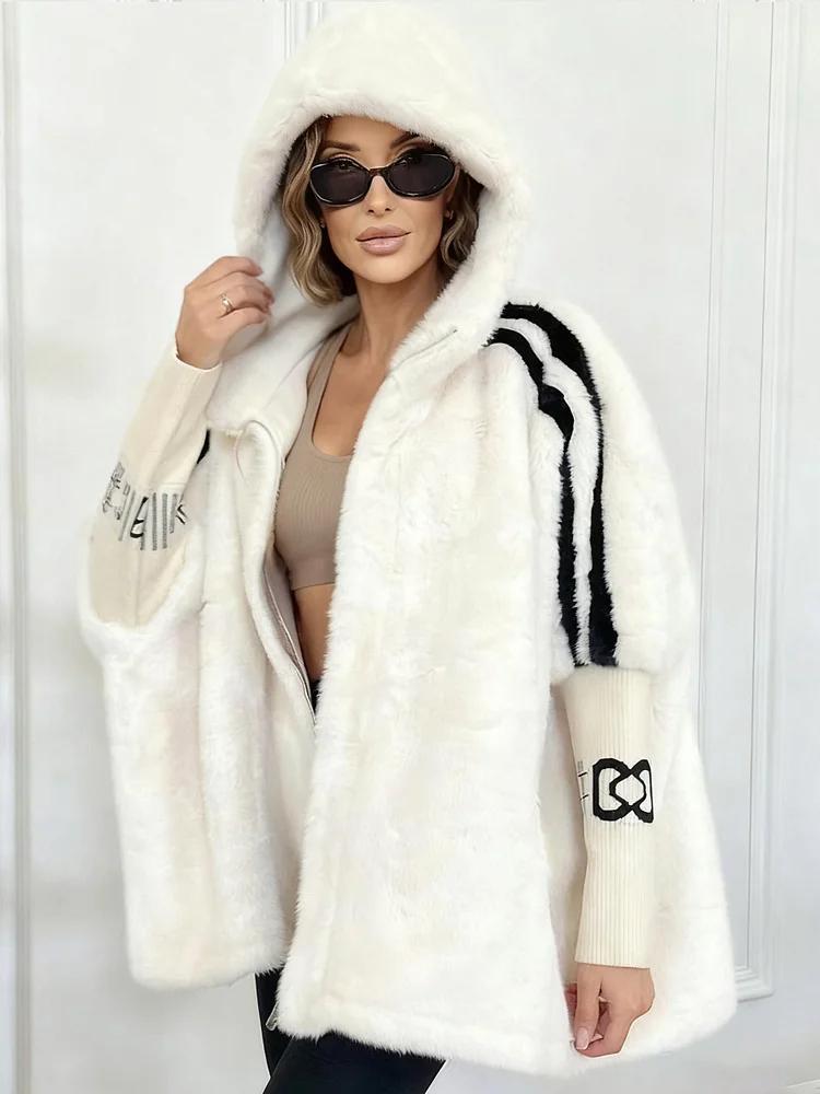 Mink Fur Coat Women's Short Stand Collar Loose
