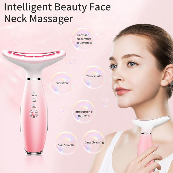 Facial And Neck Massager Pink Neck Beauty Device
