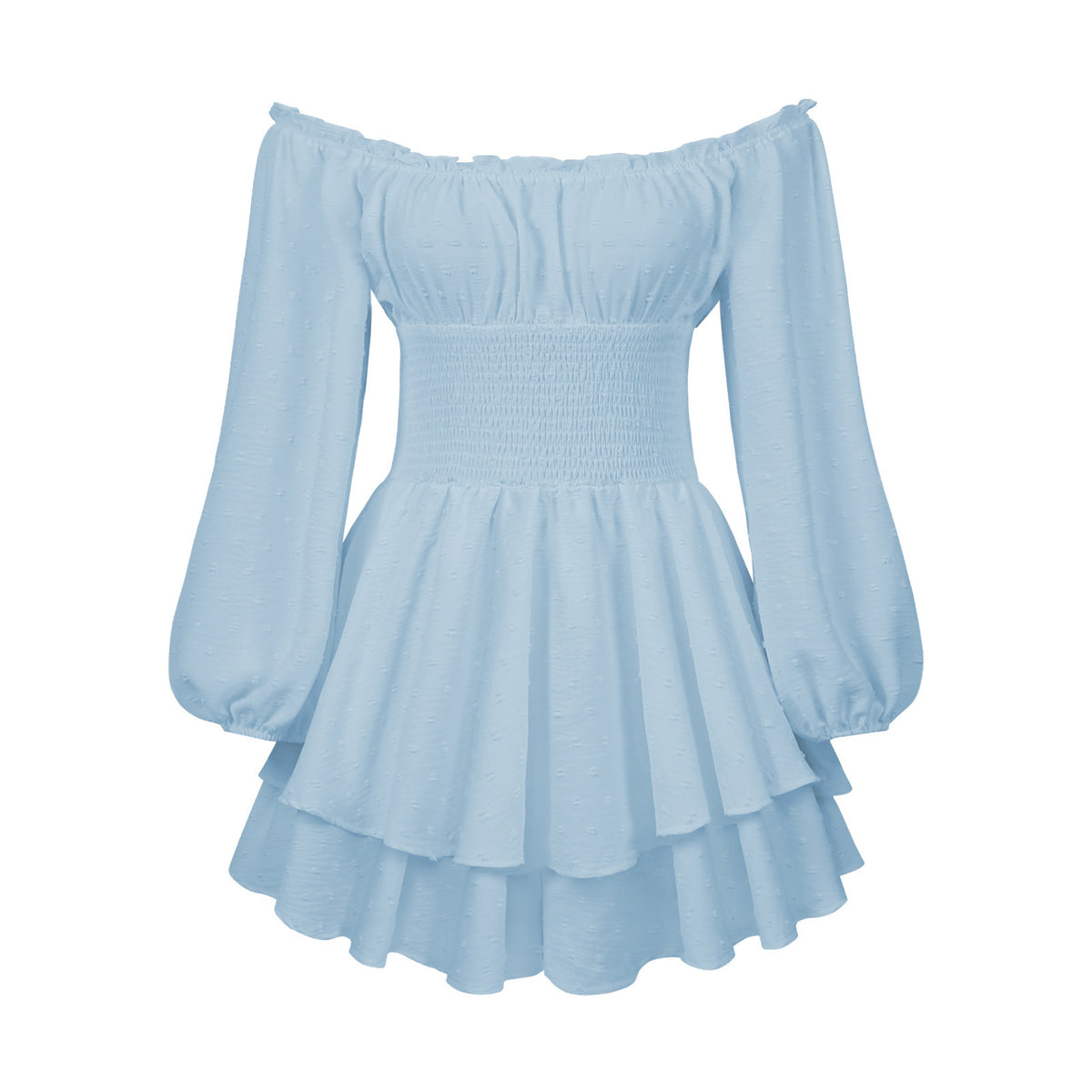 Fashion Solid Color Off-neck